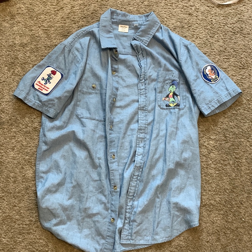Pinocchio themed short sleeved button up